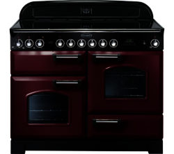 RANGEMASTER  Classic Deluxe 110 Electric Ceramic Range Cooker - Cranberry & Chrome